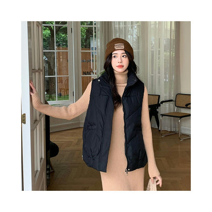 Women's Puffer Vest Sleeveless Zip Up Winter Gilet Jacket with Pockets