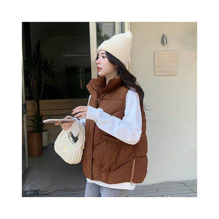 Women's Puffer Vest Sleeveless Zip Up Winter Gilet Jacket with Pockets