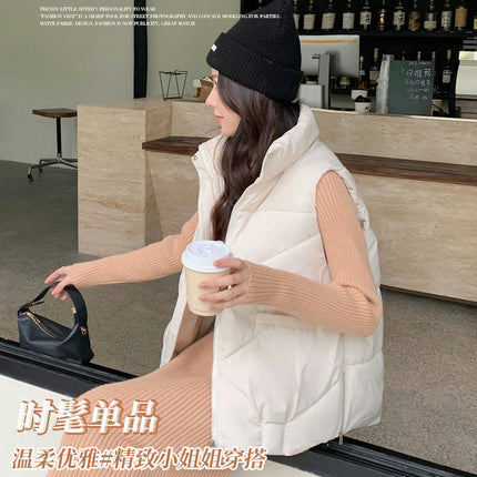 Women's Puffer Vest Sleeveless Zip Up Winter Gilet Jacket with Pockets