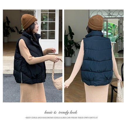 Women's Puffer Vest Sleeveless Zip Up Winter Gilet Jacket with Pockets