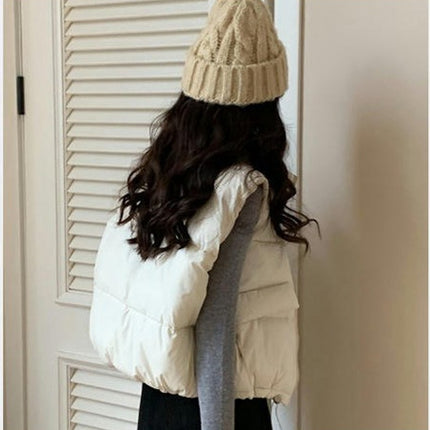Womens Puffer Vest Sleeveless Zip Up Stand Collar Winter Gilet Jacket