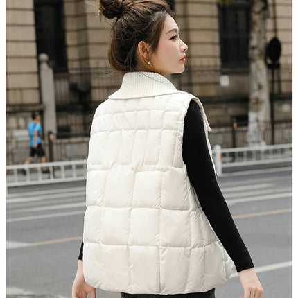 Womens Puffer Vest Sleeveless Quilted Zip Up Winter Gilet Jacket with Pockets