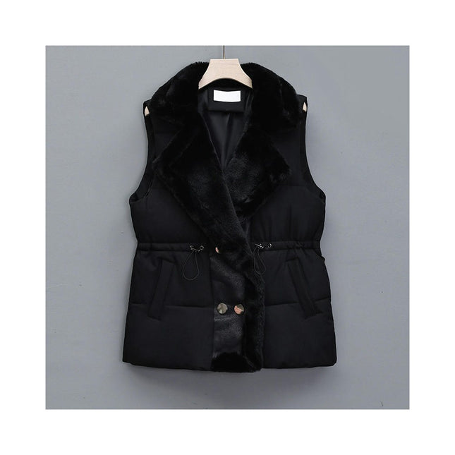 Womens Reversible Puffer Vests Sleeveless Fleece Warm Winter Jacket Coats