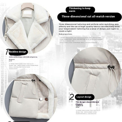 Womens Reversible Puffer Vests Sleeveless Fleece Warm Winter Jacket Coats