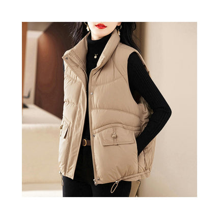 Womens Puffer Vest Zip Up Sleeveless Warm Outerwear Padded Gilet