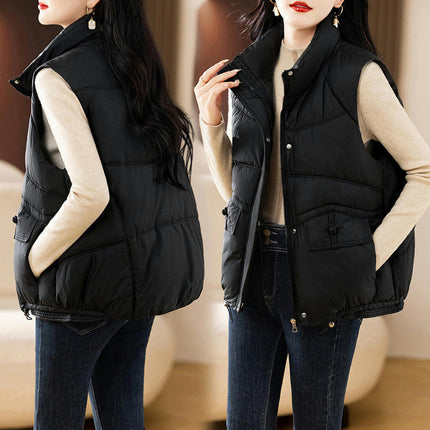 Womens Puffer Vest Zip Up Sleeveless Warm Outerwear Padded Gilet