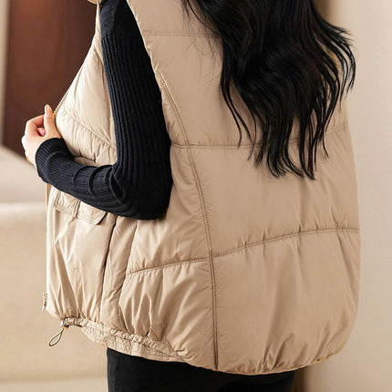 Womens Puffer Vest Zip Up Sleeveless Warm Outerwear Padded Gilet