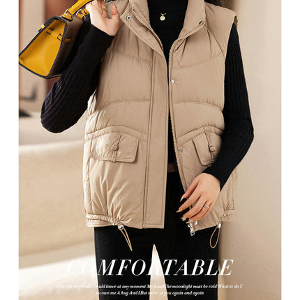 Womens Puffer Vest Zip Up Sleeveless Warm Outerwear Padded Gilet