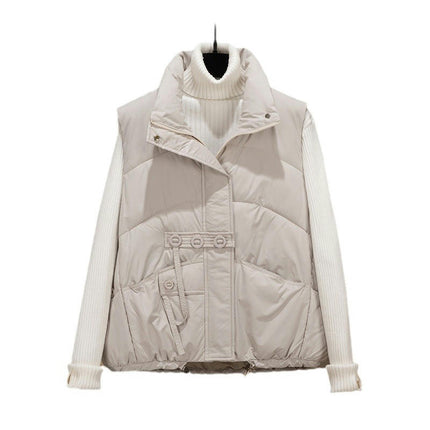 Womens Puffer Vest Stand Collar Sleeveless Zip Up Gilet Jacket Outwear