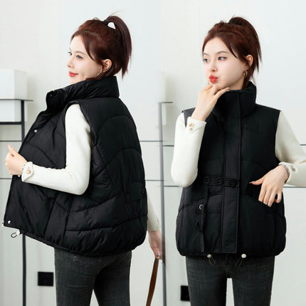 Womens Puffer Vest Stand Collar Sleeveless Zip Up Gilet Jacket Outwear