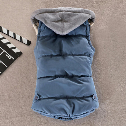 Women's Slim Sleeveless Quilted Removable Hooded Puffer Winter Vest Coat