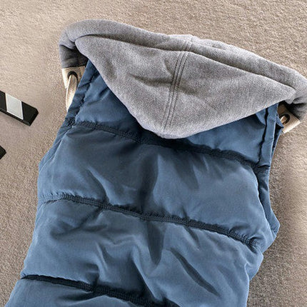Women's Slim Sleeveless Quilted Removable Hooded Puffer Winter Vest Coat