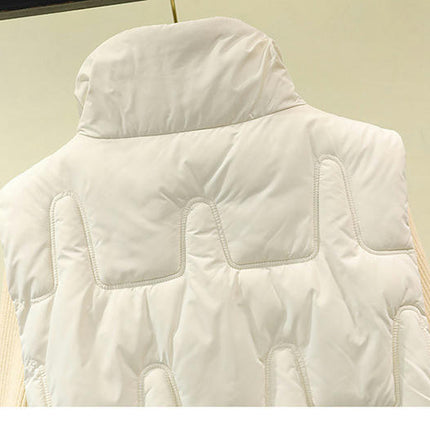 Women's Sleeveless Puffer Vest Zip Up Stand Collar Winter Jackets Vest with Pockets