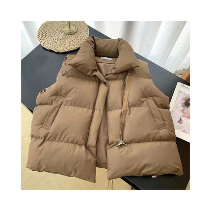 Women Zip Up Sleeveless Puffer Vests Stand Collar Gilet Jacket with Pockets
