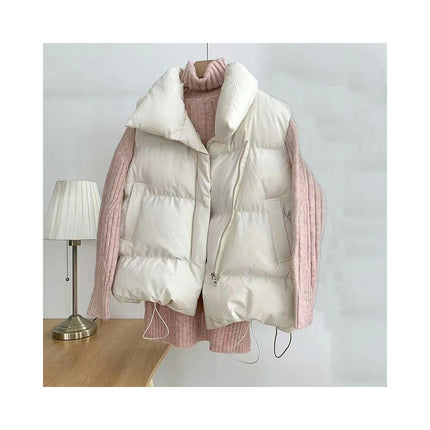 Women Zip Up Sleeveless Puffer Vests Stand Collar Gilet Jacket with Pockets
