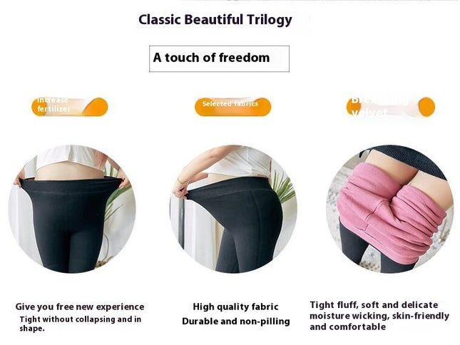Oversized Fleece Lined Tights Women's Winter Warm Leggings Thickened Warm Stirrups