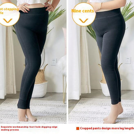 Oversized Fleece Lined Tights Women's Winter Warm Leggings Thickened Warm Stirrups