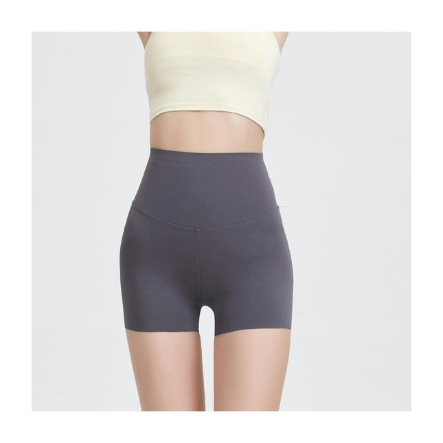 Women's High Waist Elastic Band Solid Active Yoga Biker Shorts Pants