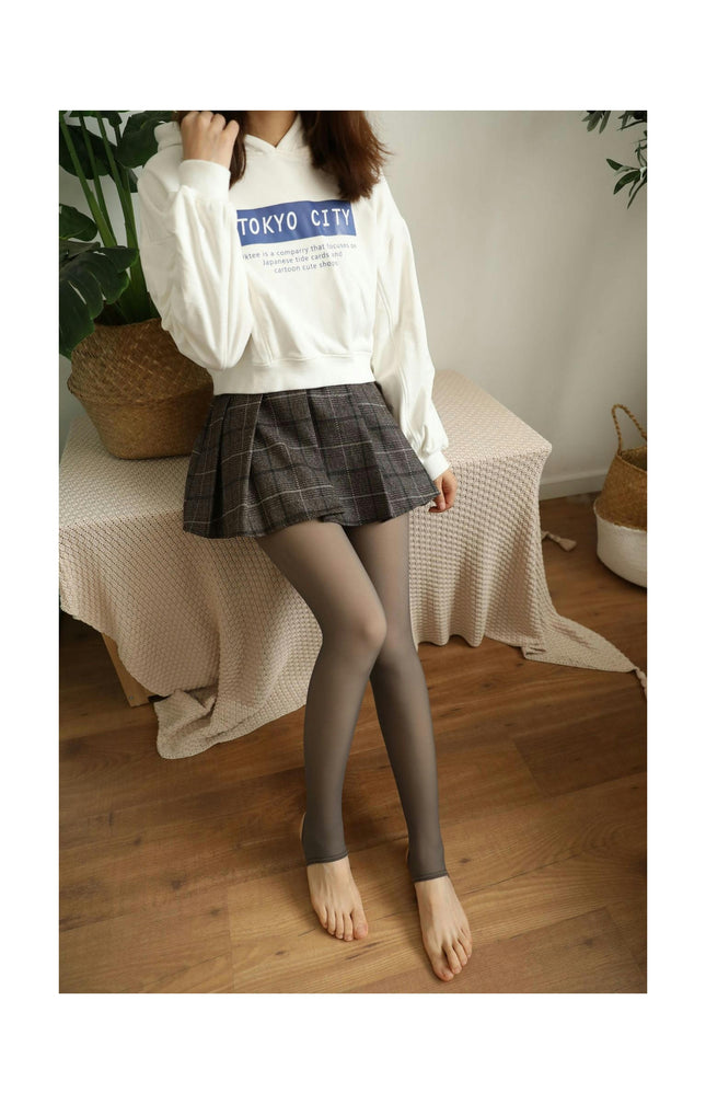Women's Fleece Lined Tights Winter Fake Translucent Warm Tights