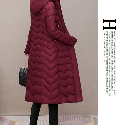 Women's Winter Down Jacket Long Puffer Hooded Outerwear Coat