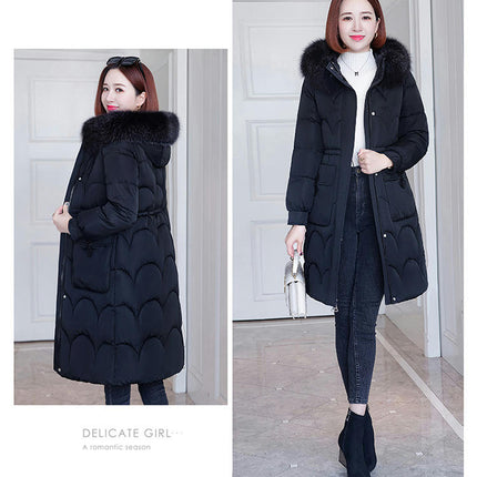 Women's Winter Thicken Coat Warm Long Puffer Jacket with Faux Fur Hood