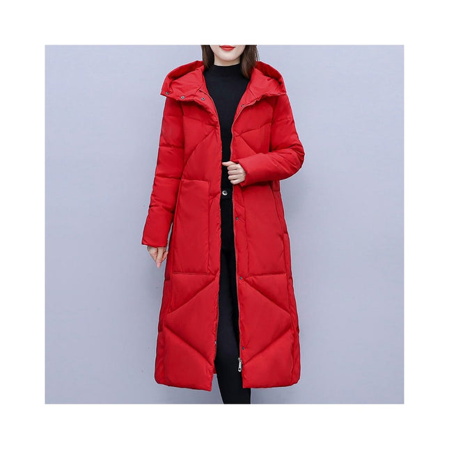 Women's Hooded Long Puffer Coat Winter Thickened Jacket Down Outwear