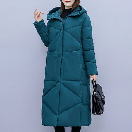 Women's Hooded Long Puffer Coat Winter Thickened Jacket Down Outwear