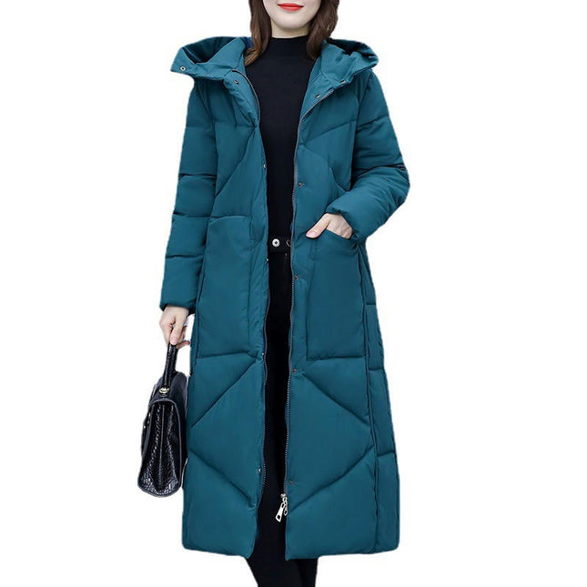 Women's Hooded Long Puffer Coat Winter Thickened Jacket Down Outwear