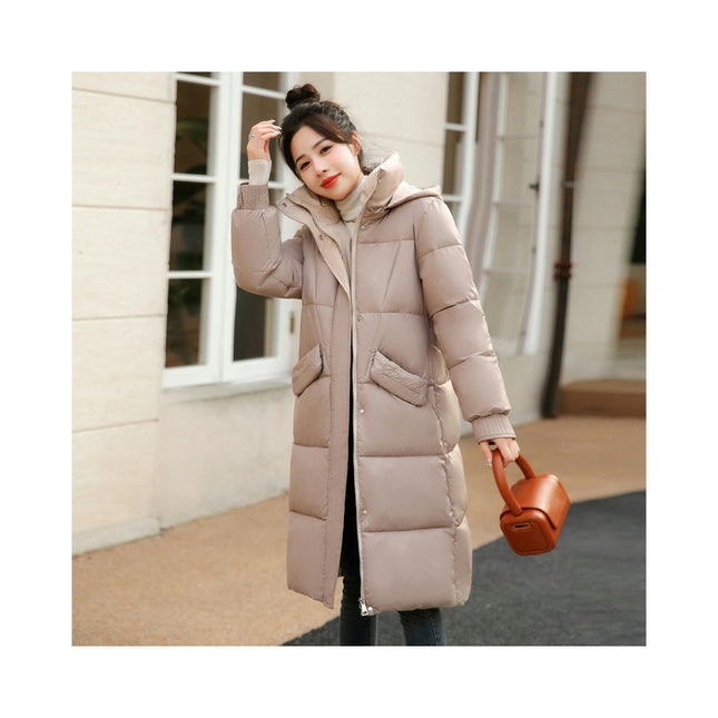 Women's Warm Puffer Coat Hooded Thickened Long Winter Jacket Outwear