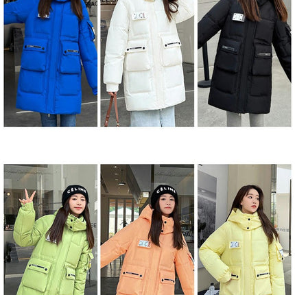 Women's Long Puffer Jacket Winter Thicken Down Coat Hooded Outwear