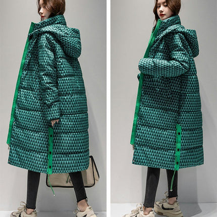 Women's Winter Coat Long Puffer Thickened Jacket Warm Outwear with Hood