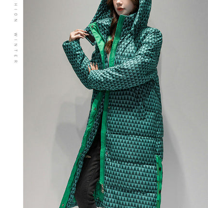 Women's Winter Coat Long Puffer Thickened Jacket Warm Outwear with Hood