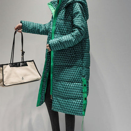 Women's Winter Coat Long Puffer Thickened Jacket Warm Outwear with Hood