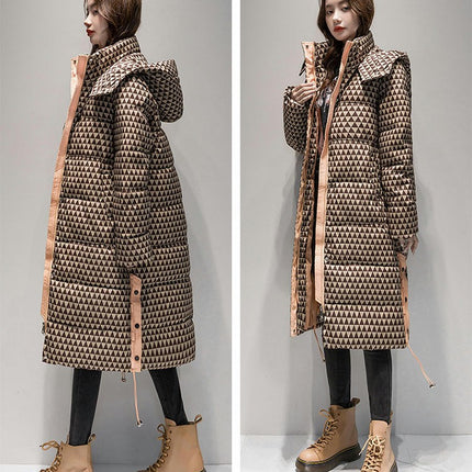 Women's Winter Coat Long Puffer Thickened Jacket Warm Outwear with Hood