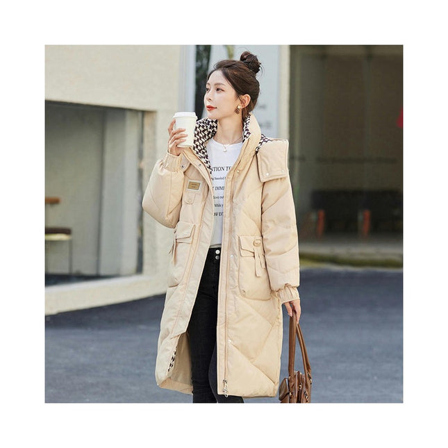 Women's Hooded Winter Down Coat Padded Warm Puffer Jacket Outwear