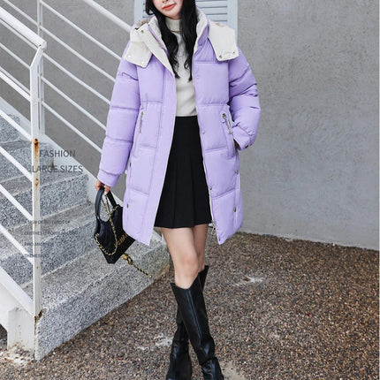 Women's Winter Coat Puffer Thickened Jacket Warm Outwear with Hood