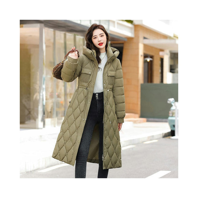 Women's Winter Coat Long Puffer Padded Jacket Outerwear with Hood