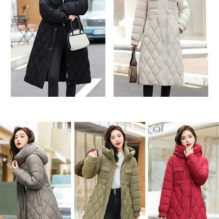 Women's Winter Coat Long Puffer Padded Jacket Outerwear with Hood