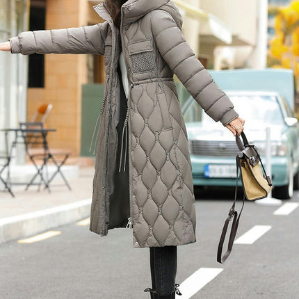 Women's Winter Coat Long Puffer Padded Jacket Outerwear with Hood