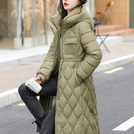 Women's Winter Coat Long Puffer Padded Jacket Outerwear with Hood