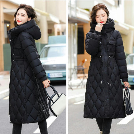 Women's Winter Coat Long Puffer Padded Jacket Outerwear with Hood