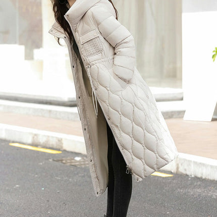 Women's Winter Coat Long Puffer Padded Jacket Outerwear with Hood