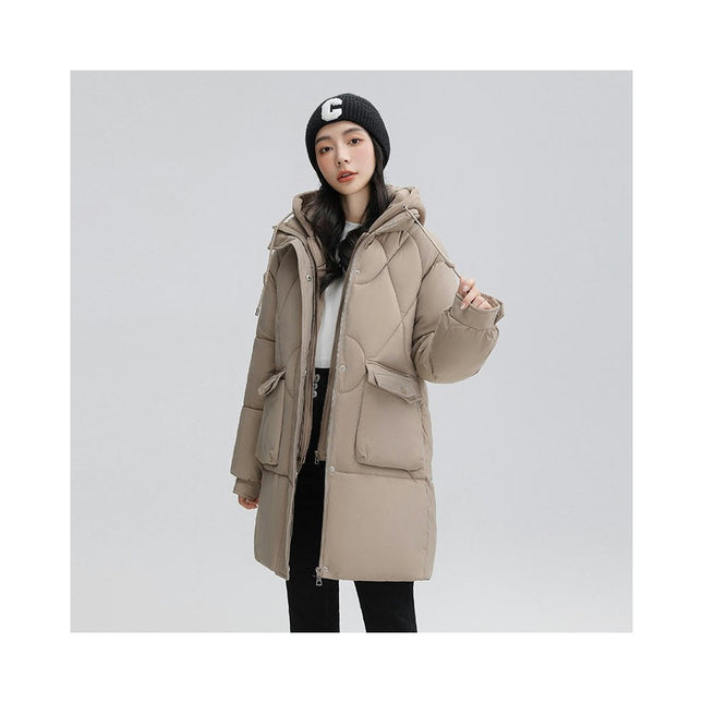Women's Padded Puffer Coat Hooded Winter Puffy Jacket Outwear