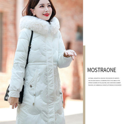 Women's Winter Coat Thickened Puffer Jacket with Faux Fur Hood