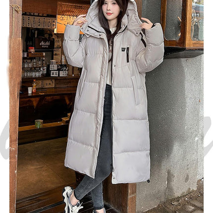 Women's Long Hooded Puffer Jacket Winter Zip Up Quilted Padded Coat