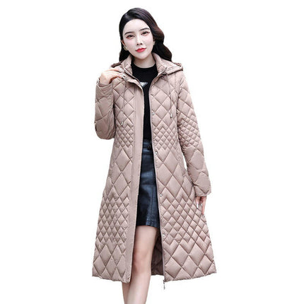 Women's Winter Hooded Puffer Jacket Outwear Long Quilted Down Coat