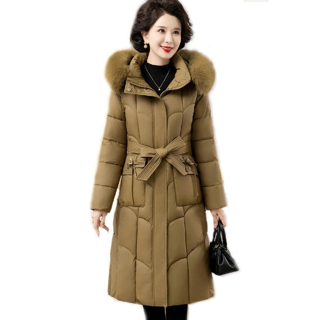 Women's Winter Coat Puffer Jacket Quilted Outwear with Faux Fur Hood