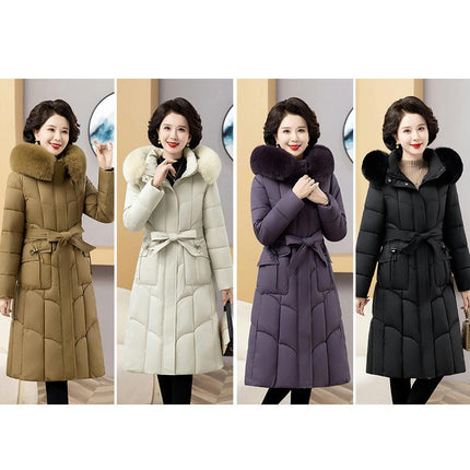 Women's Winter Coat Puffer Jacket Quilted Outwear with Faux Fur Hood