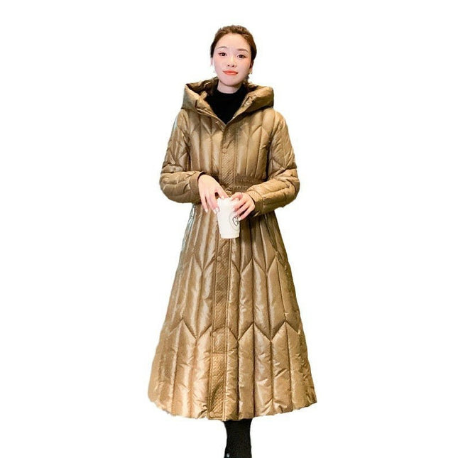 Women's Long Puffer Jacket Winter Maxi Hooded Thicken Outwear