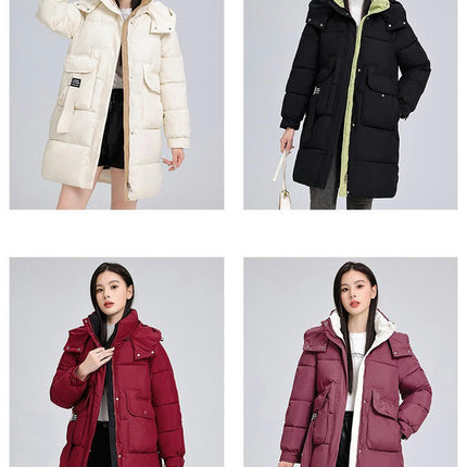 Women's Winter Puffer Coat Hooded Down Jacket Long Padded Outwear